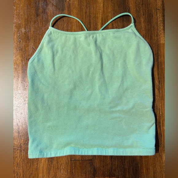 American Eagle Outfitters Tops - American Eagle Green Spaghetti Strap Cropped Cami